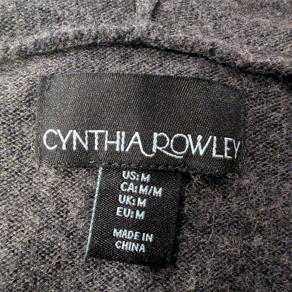 Cynthia Rowley merino hooded sweater vest Gray SIZE Medium - Picture 6 of 8